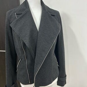 Stylish Lauren Ralph Lauren moto jacket in size M Charcoal